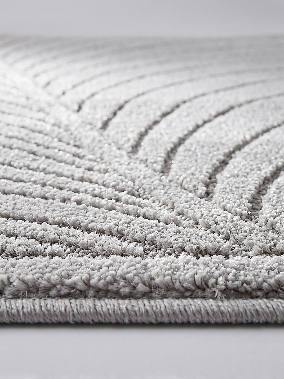 TEPPICH Outdoor, Fußbodenheizung-geeignet, mit Blattmotiv, aus Polypropylen, ENGADIN in Silbergrau, 140 x 200 cm - Grau, Textil (140/200cm) - KADIMA DESIGN