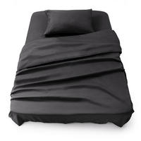 BETTLAKEN 3er Set - Spannbettlaken 90x190x30cm 1X Kissenbezug 50x80cm - Anthracit - Anthrazit, Textil (90/190cm)