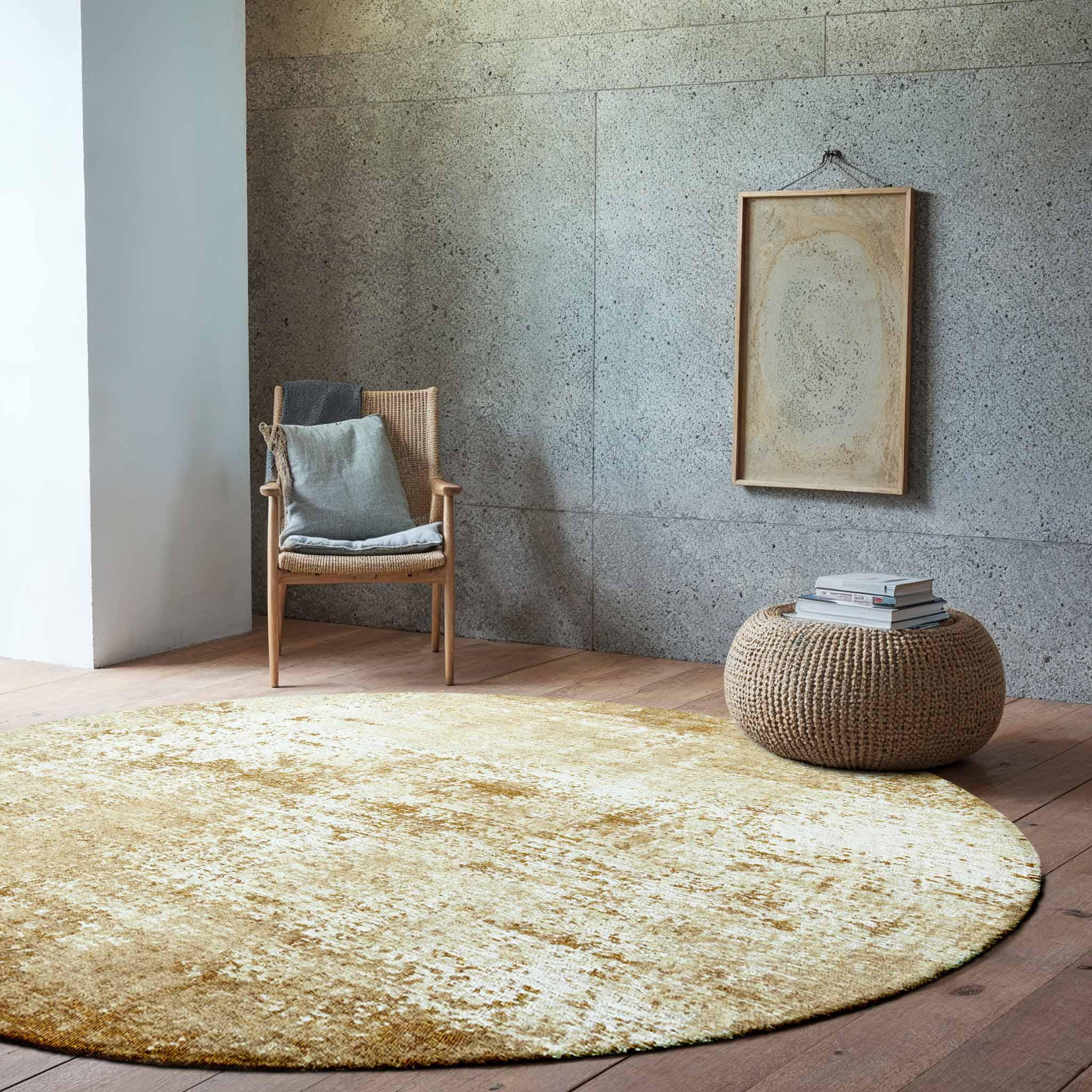 TEPPICH Mercury Virgin Land 140/140 cm - Gelb, Textil (140/140cm) - Louis De Poortere