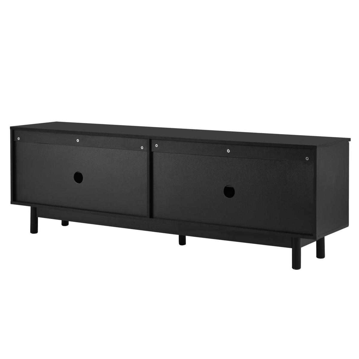 TV-SCHRANK aus MDF und Spanplatte 175x38x56 cm Schwarz mit Push-to-Open und verstellbaren Einlegeböden - Schwarz, Holzwerkstoff (175/56/38cm) - Modfu
