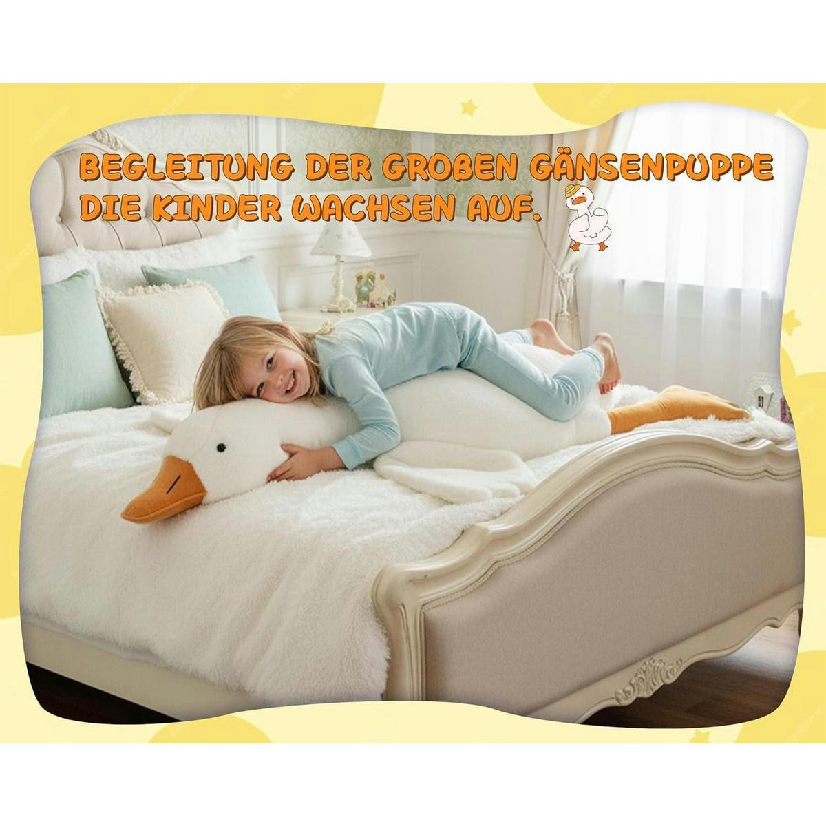KUSCHELTIER Gans 130 cm - Weiß, Textil (1/130cm)