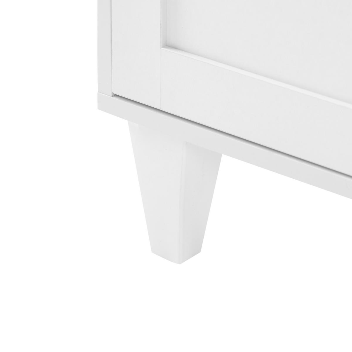 SCHUHSCHRANK Weiß Quebec - Dunkelbraun/Silberfarben, Holzwerkstoff (100/46/40cm) - Beliani