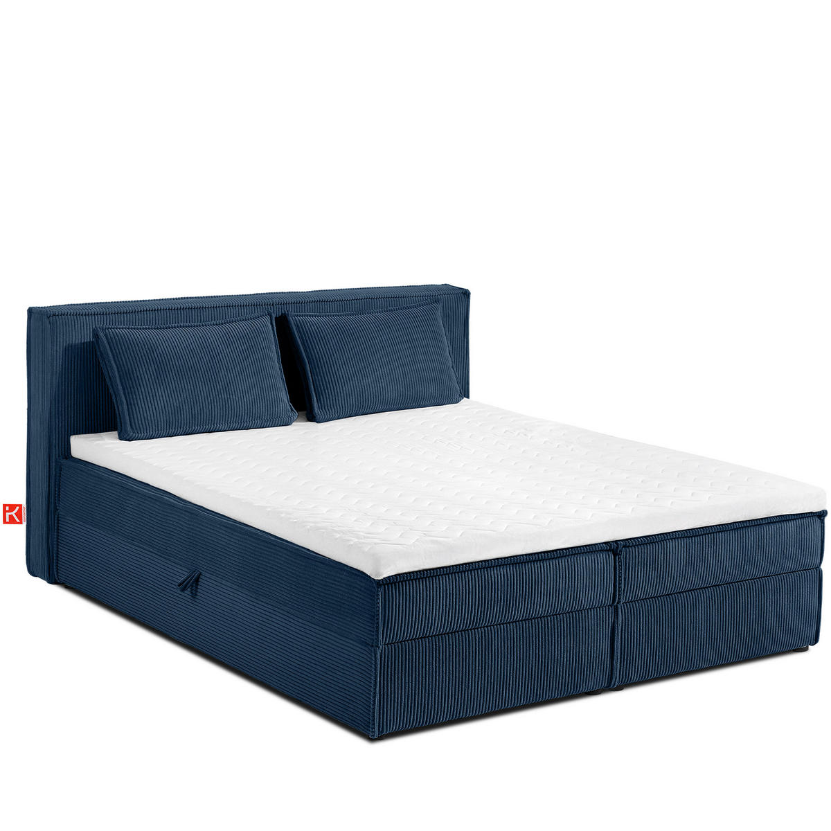 BOXSPRINGBETT ROTI mit Stauraum, marineblau - Schwarz/Dunkelblau, Holz/Holzwerkstoff (160/200cm) - KONSIMO®