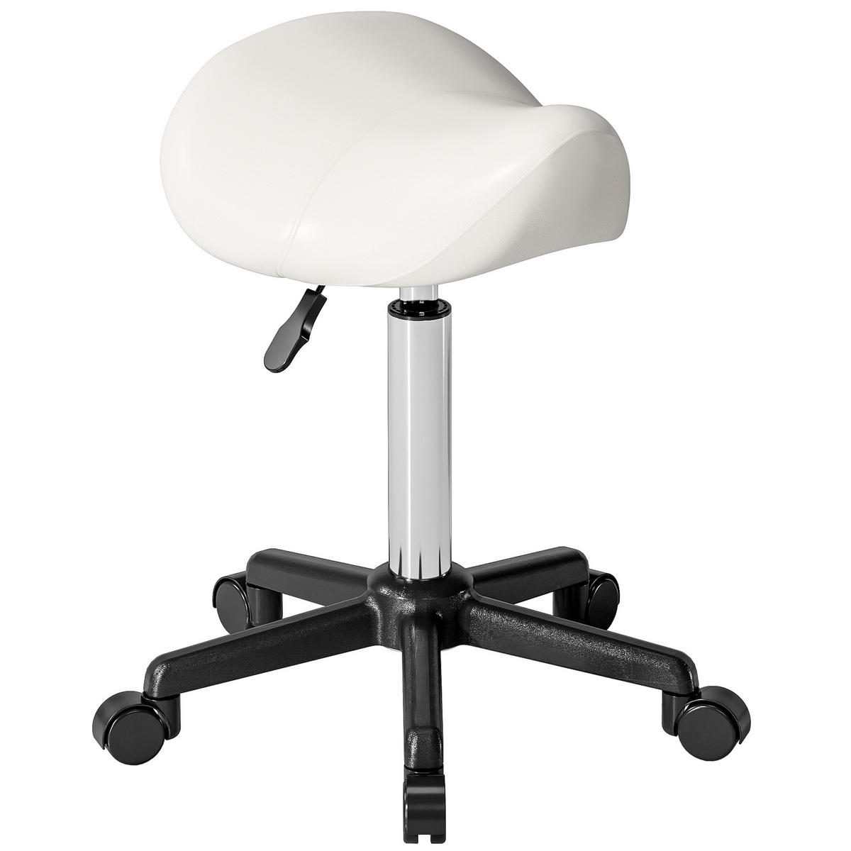 BÜROHOCKER DE-18024 höhenverstellbar 45-57 cm, ergonomisch Weiß - Weiß, Metall (47/57/48cm) - ComfortXL
