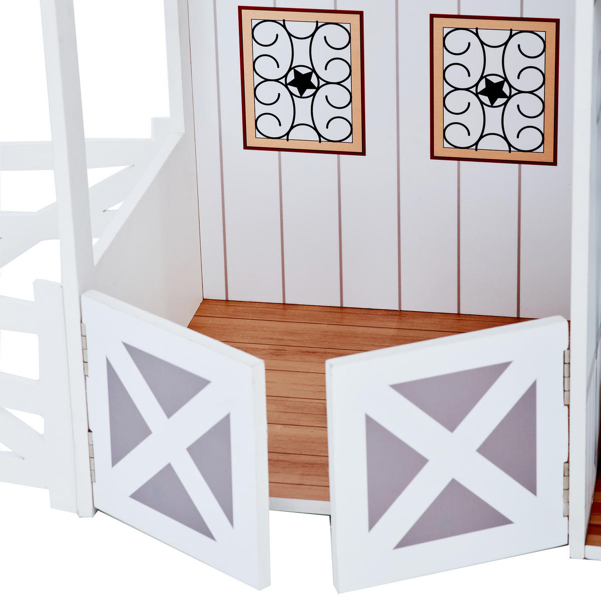 PUPPENHAUS, Grau, 90cm - Weiß, Holzwerkstoff (34/90/104cm) - Teamson Kids
