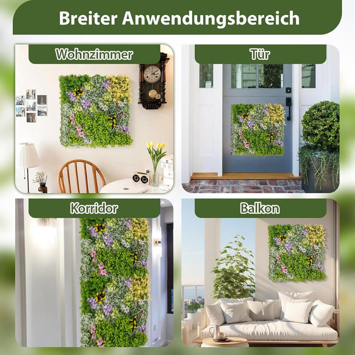 KUNSTPFLANZE Grün(2er-Set) - Grün, Kunststoff (10cm) - COSTWAY