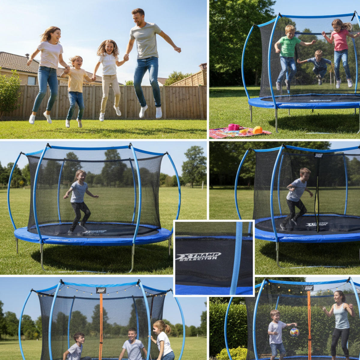 TRAMPOLIN Outdoor Blau Ø 183 cm, Sicherheitsnetz, Gartentrampolin, Kindertrampolin, Komplettset, Sprungmatte, Stahlgestell, wetterfest, Freizeitspaß - Blau, Metall (183/183cm) - Dunlop