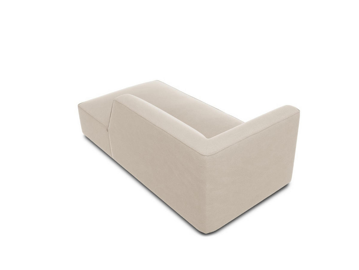 CHAISELONGUE rechts Ruby aus Samt beige - Beige, Textil (93/69/180cm) - Micadoni