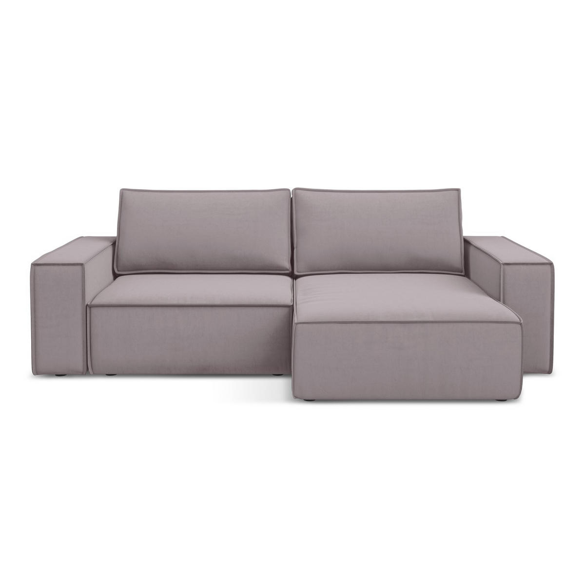 ECKSOFA mit Schlaffunktion Samt Stoff Violett - Lila/Flieder, Kunststoff/Textil (257/148cm) - LaMiaSofa