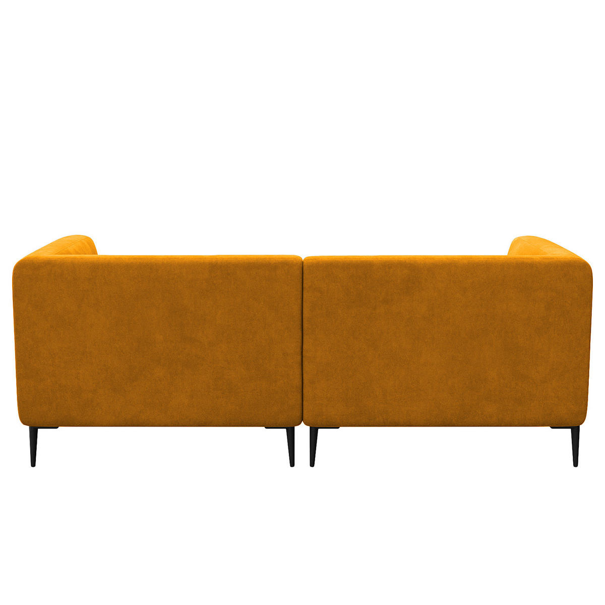 1,5-SITZER ECKSOFA mit Longchair - Gelb/Schwarz, Textil/Metall (211/148cm) - home24