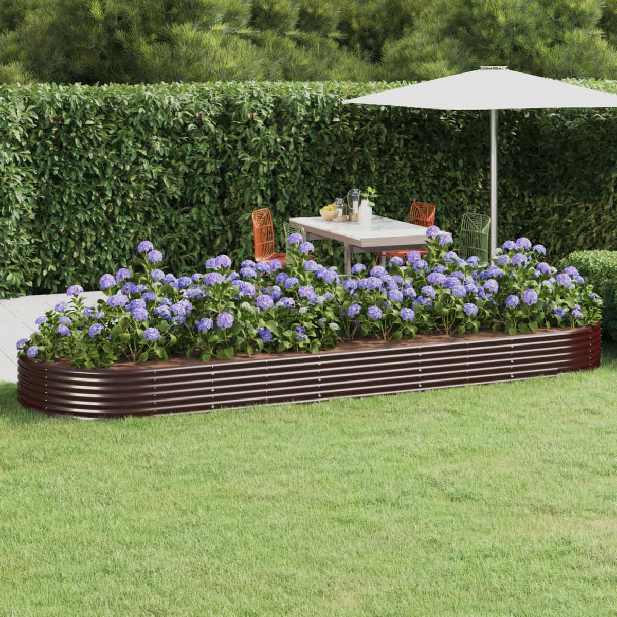HOCHBEET Verzinkter Stahl 450x140x36 cm Braun - Braun, Metall (140/36/450cm) - furnicato