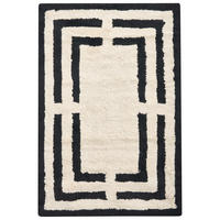 KOUPELNOVÁ PŘEDLOŽKA Černá/Béžová 60/90 cm Bavlna Risalu - černá/béžová, textil (60/90cm) - Beliani
