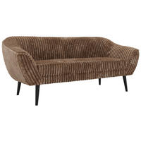 3-SITZER-SOFA PIRS - Braun Cord - Schwarze Beine - Schwarz/Braun, Holzwerkstoff/Textil (180/75/74cm) - MKS