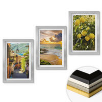 WANDBILDER 3er Set - 20x30 cm Silberner Rahmen - Straßen, Meer, Strand, Zitrusbäume - Silberfarben, Kunststoff (20/30cm) - ArtPrintCave