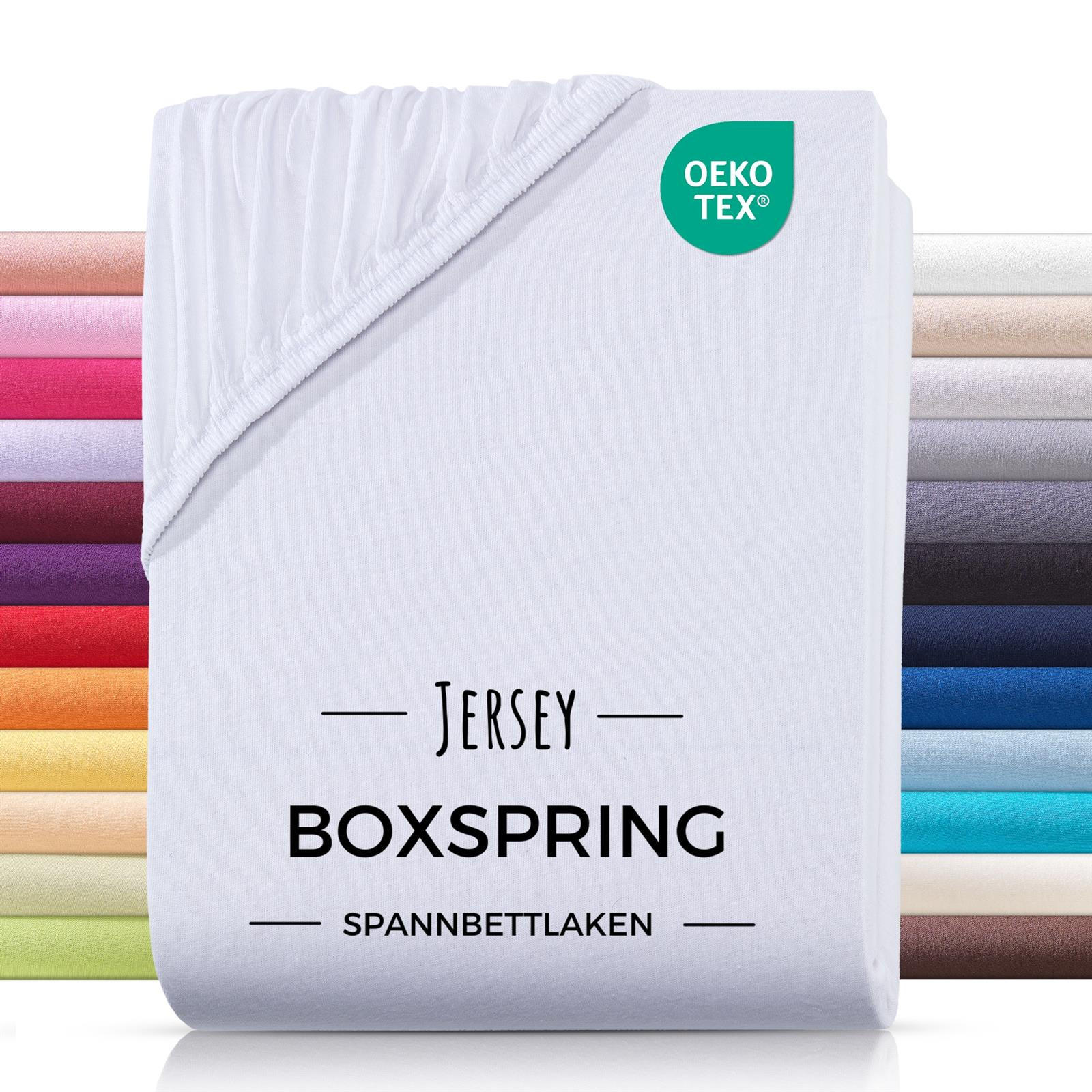 SPANNBETTLAKEN Boxspringbett Jersey 180x200 180x220 200x200 200x200, Wasserbett Bettlaken aus 100% Baumwolle - Weiß, Textil (200/220cm) - Carpe Sonno
