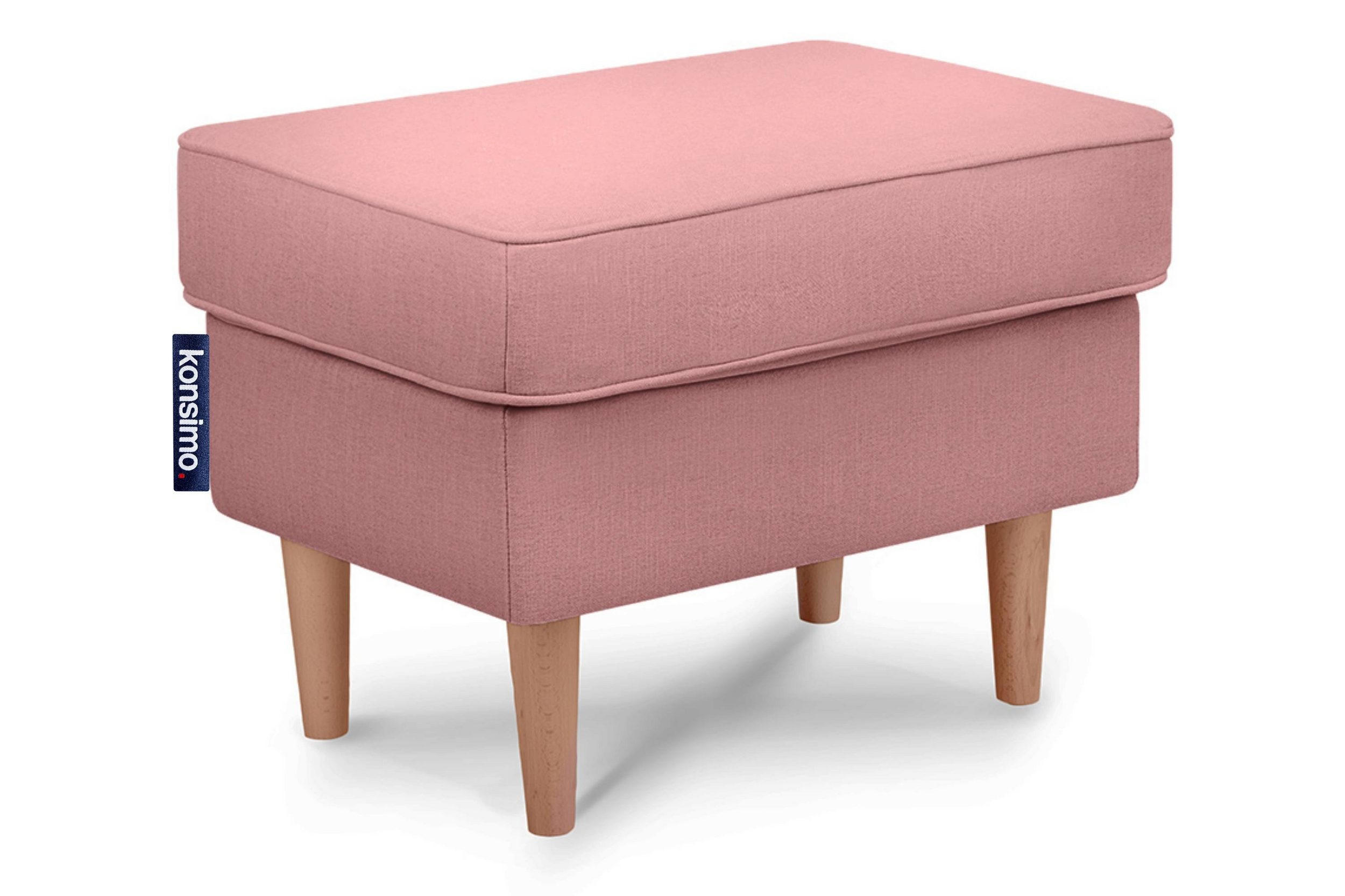 SITZHOCKER STRALIS zeitloses Design hohe Füße, rosa - Pink, Textil (41/43/56cm) - KONSIMO®