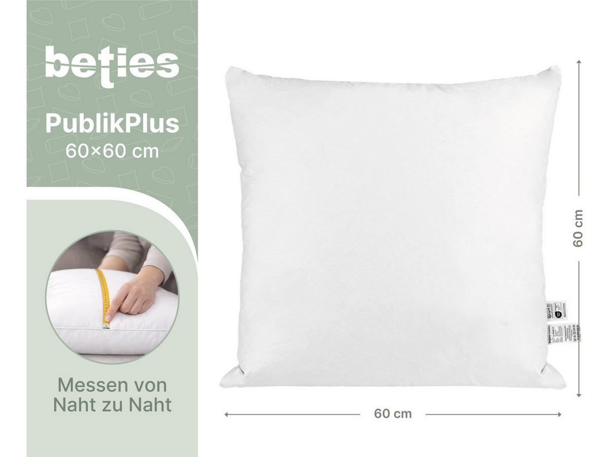 FEDERKISSEN PublikPlus 60/60 cm - Creme, Textil (60/60cm) - beties Heimtextil