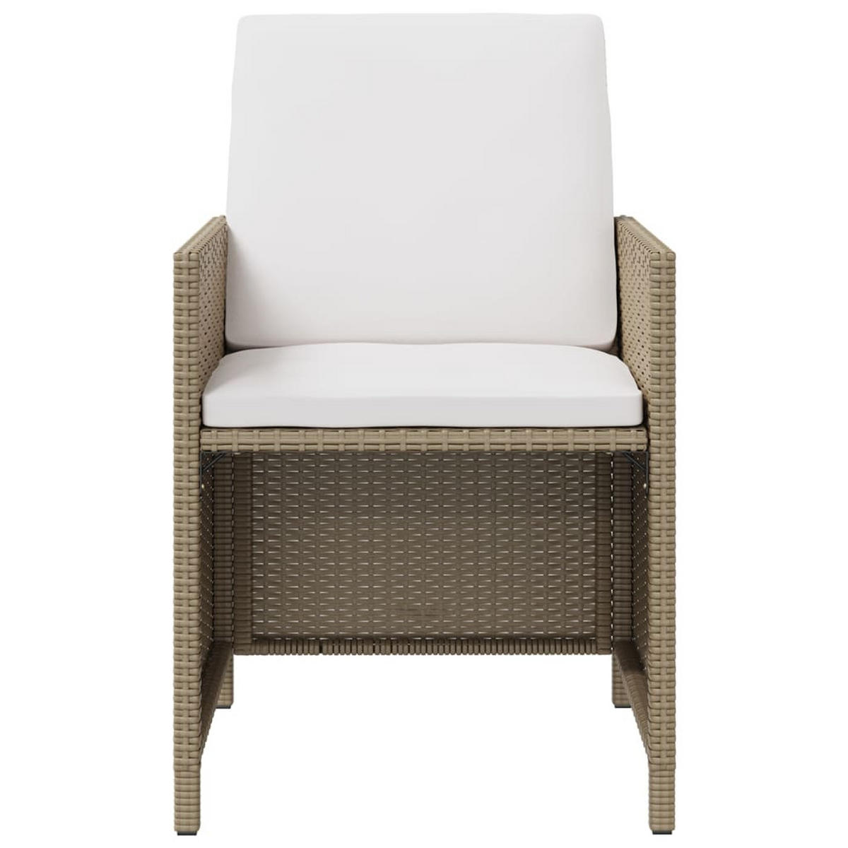 GARTENSTÜHLE mit Hocker 2 Stk. Poly Rattan Beige - Beige, Kunststoff (52/85/52cm) - furnicato