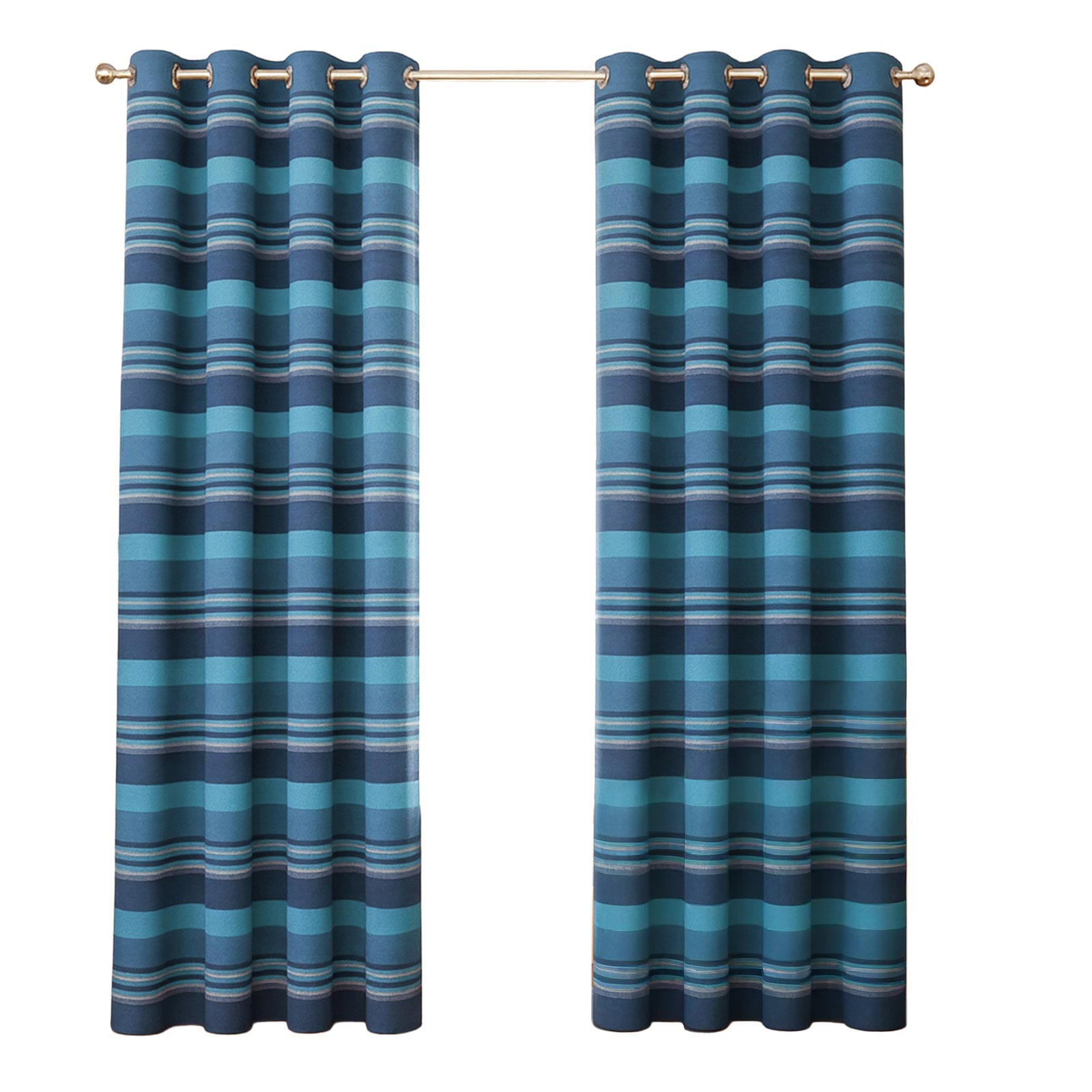 ÖSENVORHANG Morocco blickdicht 2er-Set, 137/137 cm - Blau, Textil (137/137cm) - Homescapes