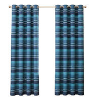 ÖSENVORHANG Morocco blickdicht 2er-Set, 137/137 cm - Blau, Textil (137/137cm) - Homescapes