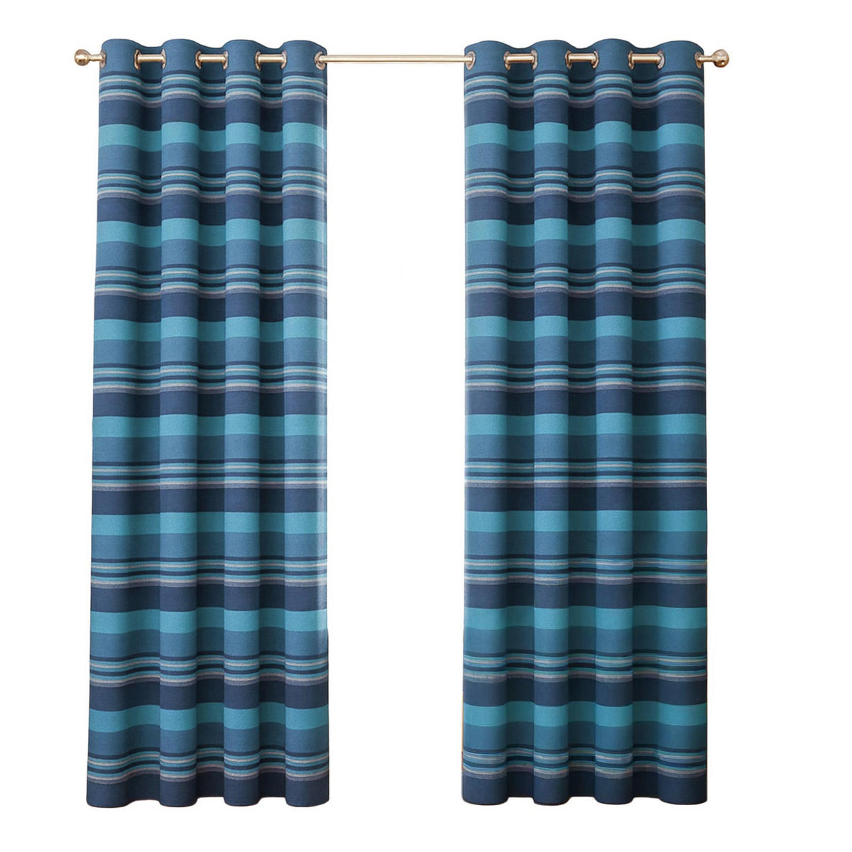 ÖSENVORHANG Morocco blickdicht 2er-Set, 137/137 cm - Blau, Textil (137/137cm) - Homescapes