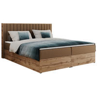 BOXBETT ALBERO 4 - 140/200 Braun Kunstleder - H3 - Braun, Holz/Textil (140/200cm) - MKS