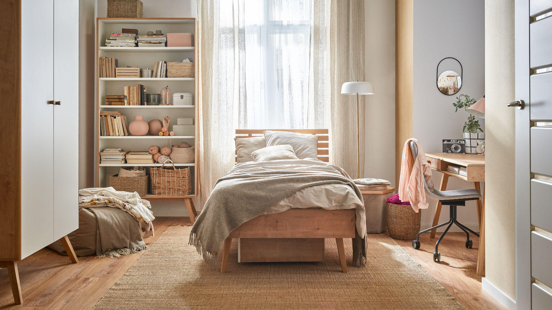 BÜCHERREGAL NATURE - Weiß, Holzwerkstoff (101/208/40cm) - Vox Möbel