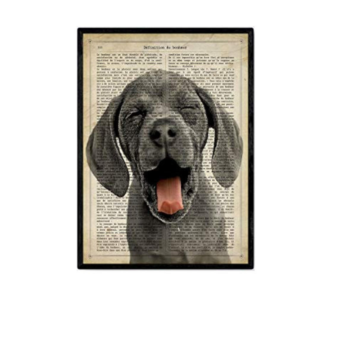 POSTER Dog Mit Der Zunge Draußen A4 Rahmenlos - Klar, Papier (29.7/5/21cm) - Nacnic