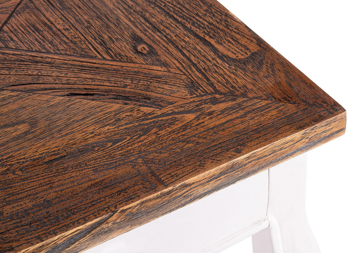 ESSTISCH Agnes eckig 80x80x79cm Holz Weiß-Braun Küchentisch - Braun, Holz (80/80/79cm) - DELUKE