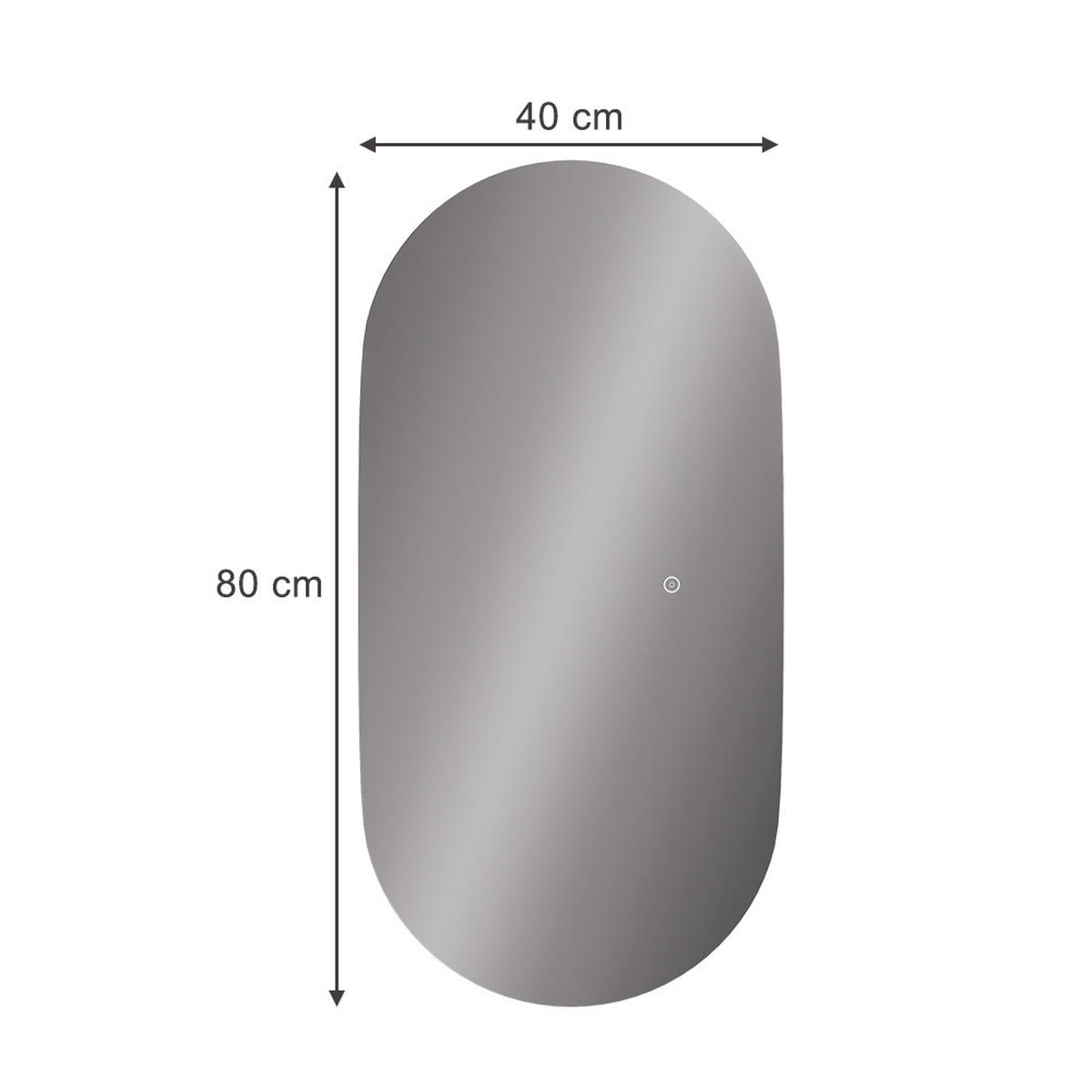BADEZIMMERSPIEGEL Miral Glas 80 x 40 cm mit Backlight Beleuchtung - Klar, Glas (80/40/2.8cm) - Vicco