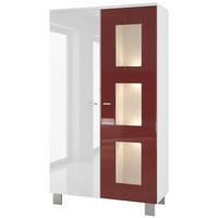 VITRINE Denjo Tür in Bordeaux Hochglanz - Bordeaux, Holzwerkstoff (71/129/35cm) - Vladon