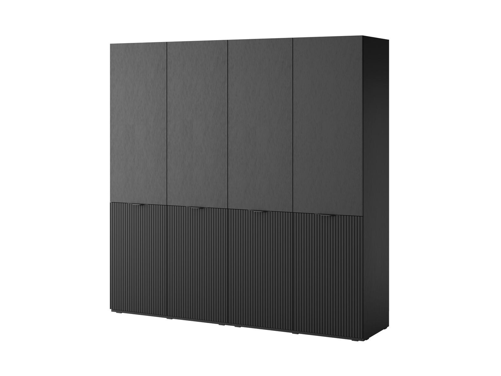 Ravio Kleiderschrank Schwarz 202x200x51 cm