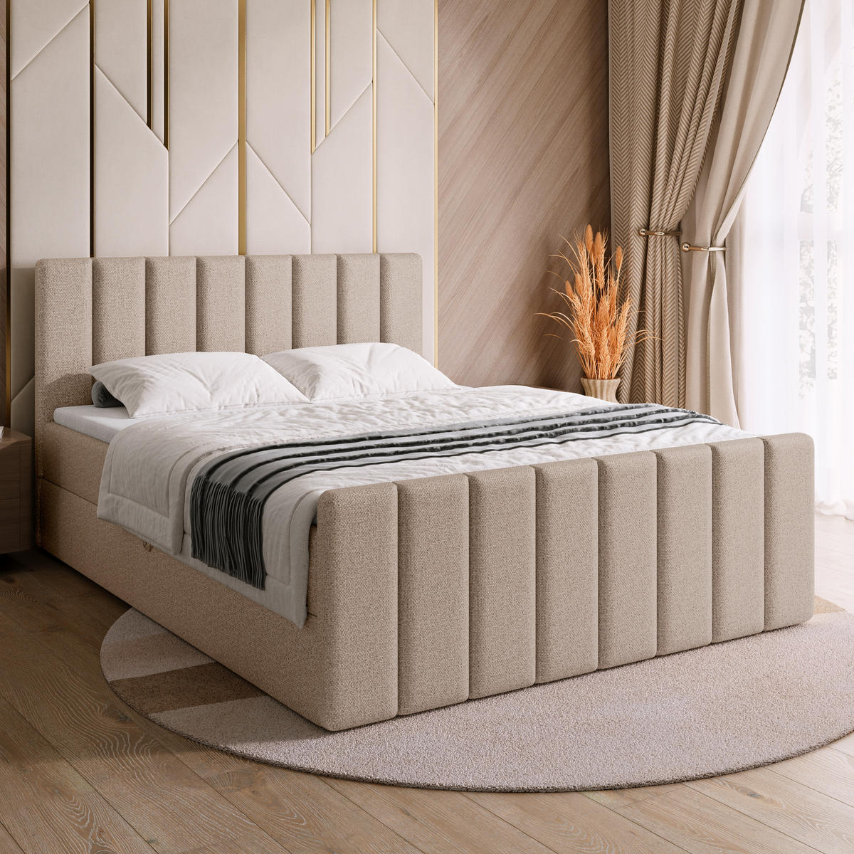 BOXSPRINGBETT Dream Duo mit Topper 140/200 Creme - Creme, Kunststoff (140/200cm) - Bromarkt