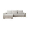 ECKSOFA Alice mit Bettkasten und Schlaffunktion, Cordstoff in L-Form - Creme, Textil (289/184cm)