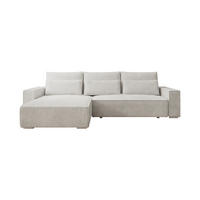 ECKSOFA Alice mit Bettkasten und Schlaffunktion, Cordstoff in L-Form - Creme, Textil (289/184cm)