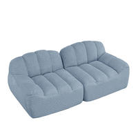 SOFA 210/104/79 cm in Blau aus Granulierter Fleece, ohne Aufbau - Blau, Textil (104/79/210cm) - Flora Grace