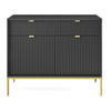 SIDEBOARD Vellore Schwarz mit goldenen Metallbeinen 104 cm - Goldfarben/Schwarz, Holzwerkstoff/Metall (104/83/39cm) - Selsey