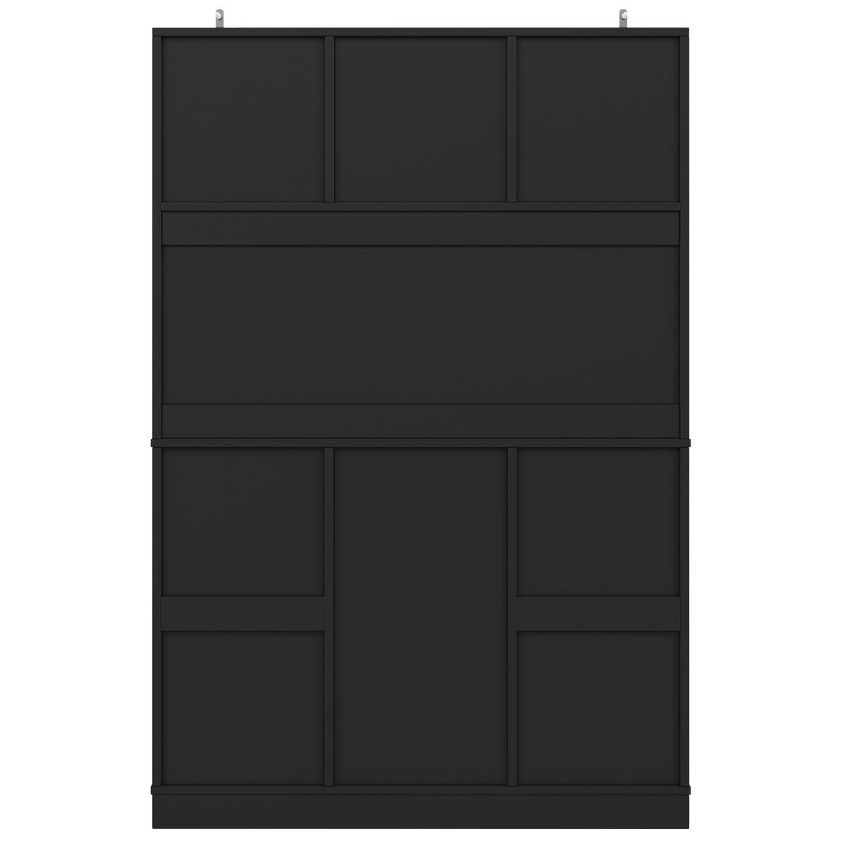 KÜCHENSCHRANK mit Weinregal 120 x 40 x 188 cm MDF Schwarz - Schwarz, Holzwerkstoff (40/188/120cm) - Meubliv