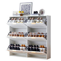 SCHUHSCHRANK 118/25/115 cm mit 6 Klappenfächern und verstellbaren Böden, MDF/Holzwerkstoff, Weiß - Weiß, Holzwerkstoff (118/115/25cm) - Redom