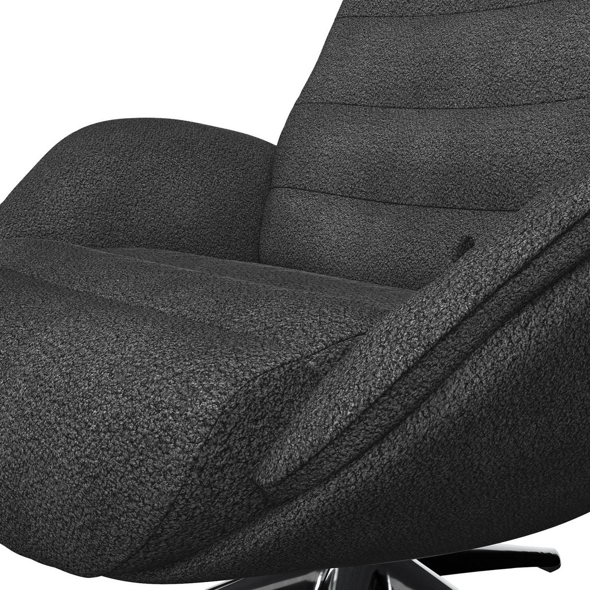RELAXSESSEL - Anthrazit, Textil/Metall (90/107/90cm) - home24