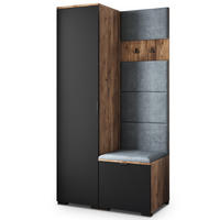 GARDEROBENSCHRANK LORI 95/181/51 cm Modern Garderobe-Set Eiche Lefkas - Eichefarben/Schwarz, Holzwerkstoff (95/181/51cm) - MASSENO