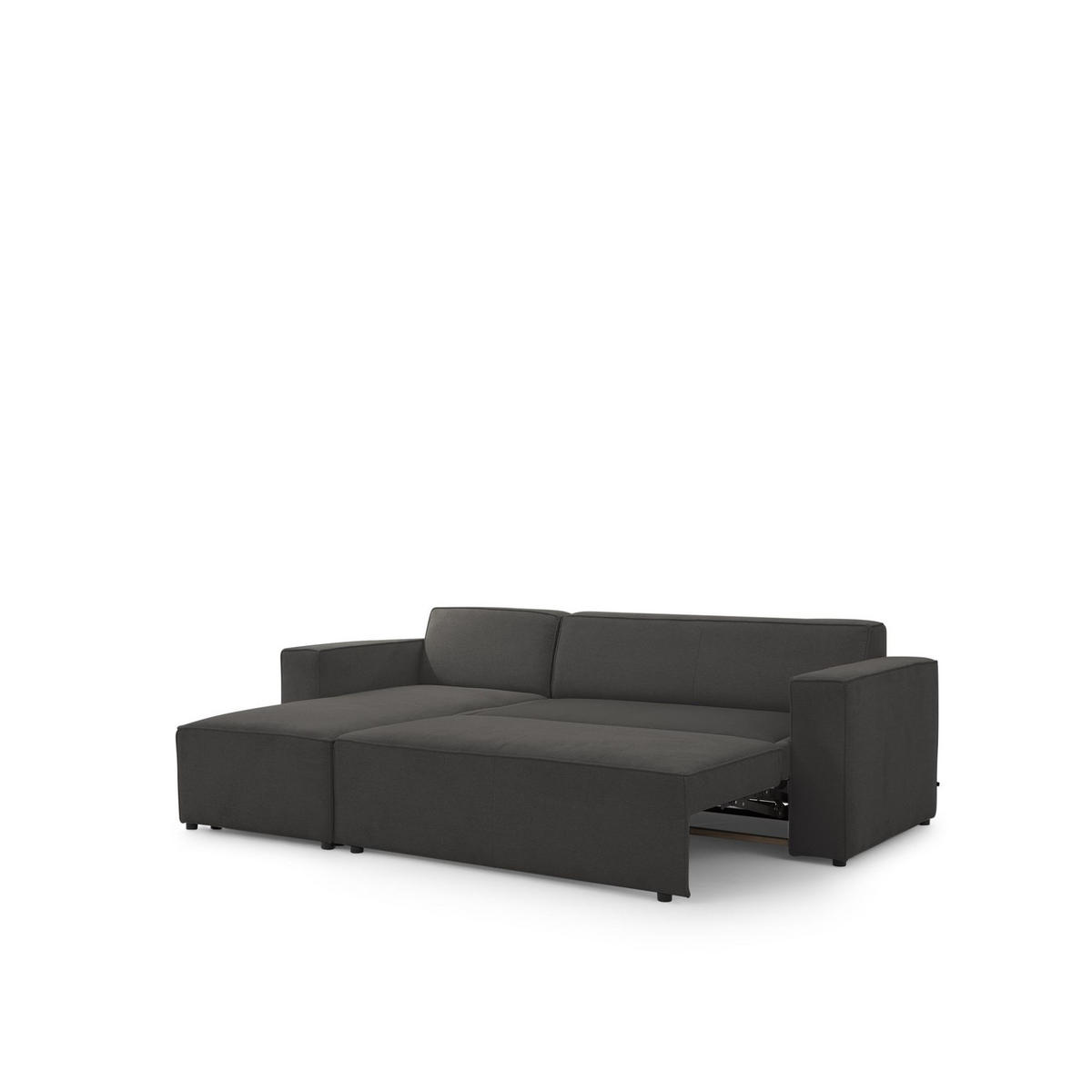 ECKSOFA Schlafsofa Waldo In Stoff Poso - Schwarz, Holzwerkstoff/Textil (260/173cm) - Fun Möbel