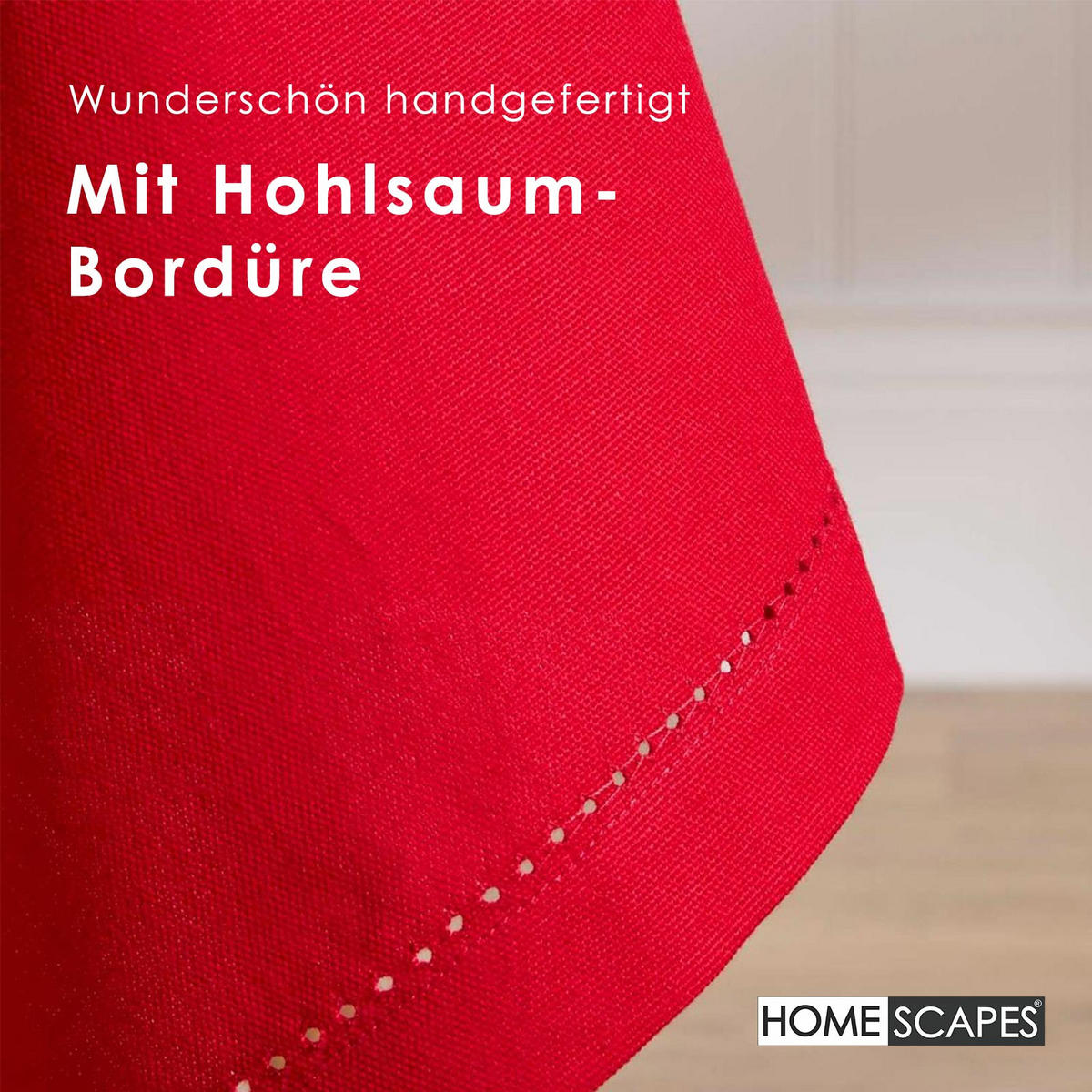 TISCHDECKE rot rund 178 cm, 100% Baumwolle - Rot, Textil (178/178cm) - Homescapes