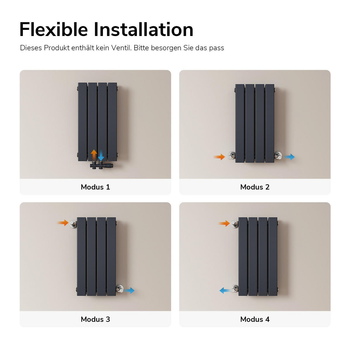 HEIZKÖRPER Flachheizkörper Anthrazit 60/30/6,3 cm - Anthrazit, Metall (30/60/6.3cm) - EMKE