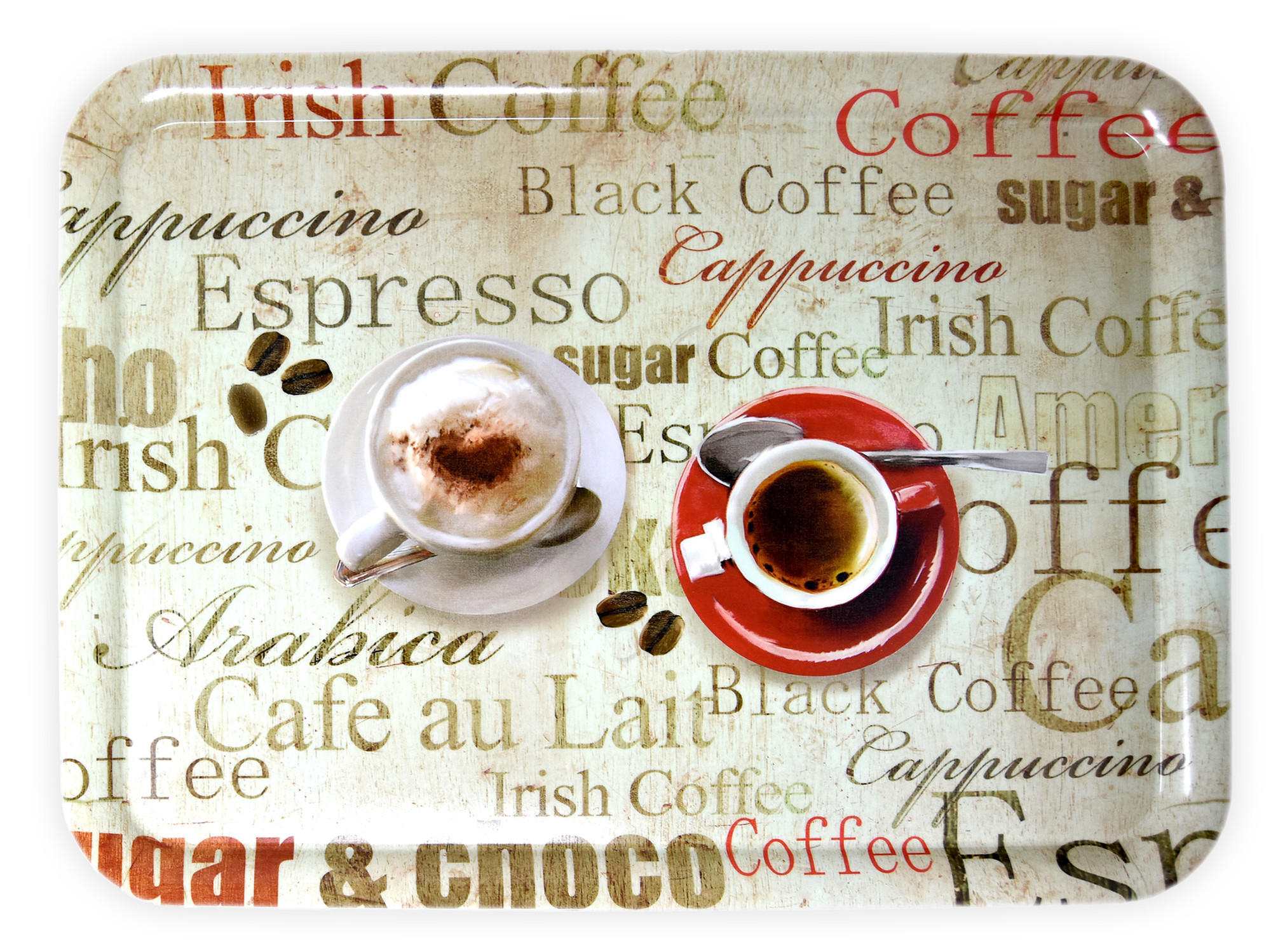 TABLETT Espresso, rechteckige Melamin Serviertablett 50x37 cm - Braun, Kunststoff (37/2/50cm) - Lashuma
