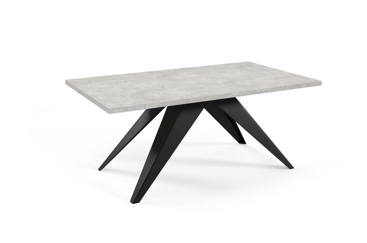 ESSTISCH Vento Bellato grau / Schwarz 160/260 / 90 / 76cm - Schwarz/Grau, Holz/Holzwerkstoff (160/90/76cm) - Feldmann-Wohnen