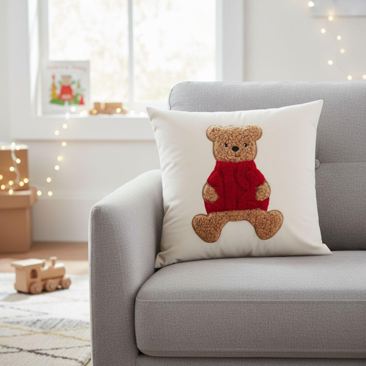 DEKOKISSEN Weihnachtsmuster 40/40 cm weiß - Weiß, Textil (40/40cm) - Home Styling Collection