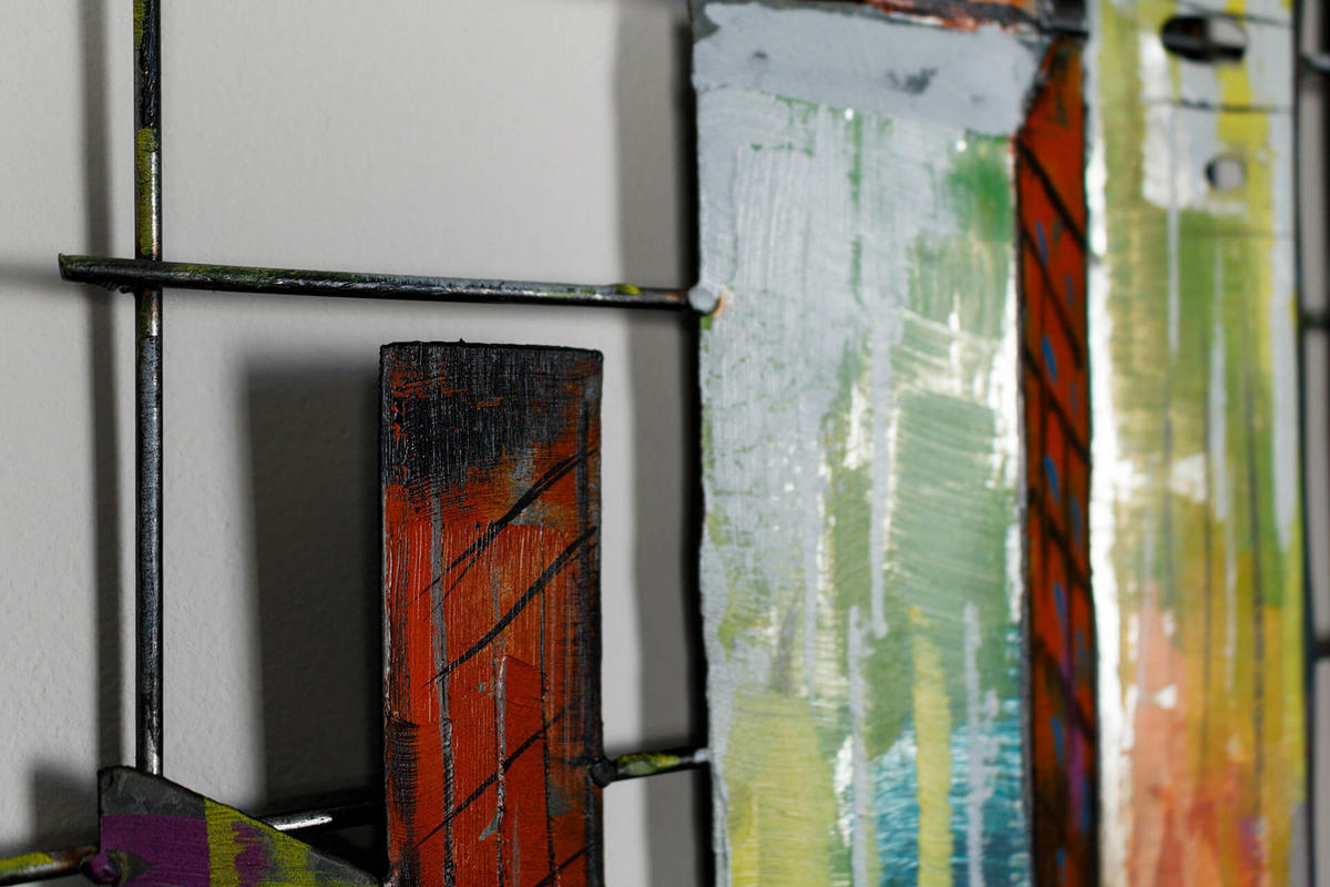 WANDDEKO Bunt 120/60 cm - Multicolor, Metall (3/60/3cm) - KUNSTLOFT