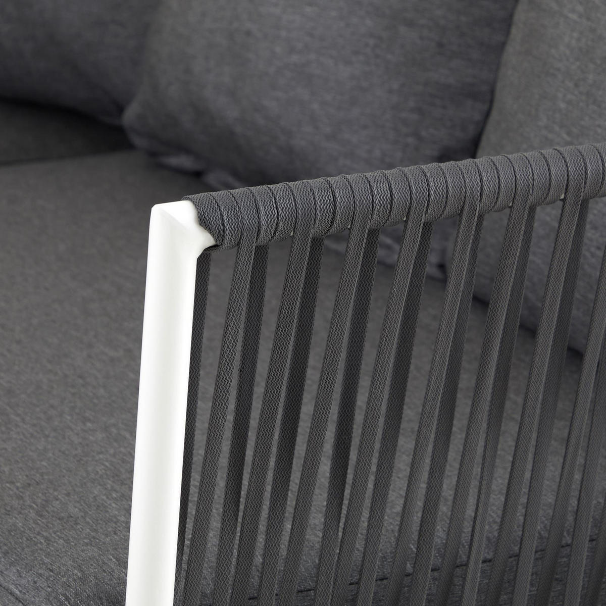 GARTENLOUNGE JAKARTA - Weiß/Grau, Metall - IDIMEX