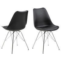 STUHL 4er-Set schwarz, Chrom - Schwarz, Holzwerkstoff (48/86/54cm) - ebuy24